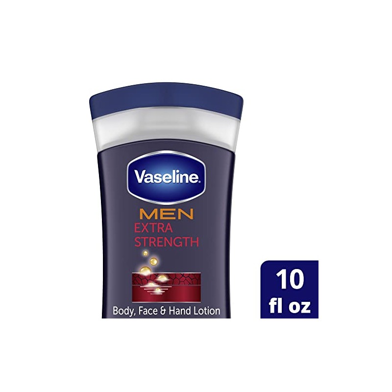 Vaseline Loción corporal y facial extra fuerte para hombres, 10