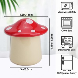 IBEQUEM Mushroom Shaped Butter Dish, Butter Crock with Lid,French Style Ceramic Butter Keeper Holder, Butter Crock Storage Container for Countertop, Butter Crock For Spreadable Butter