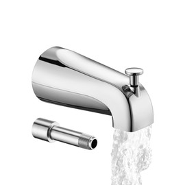 All Metal Bathtub Spout with Diverter, 5.3 Inch Tub Spout, Fits 1/2" Copper Slip-On and 1/2" or 3/4" IPS Threaded Pipes, Easy Lift to Switch, Leak-Free, Easy DIY Installation, Chrome