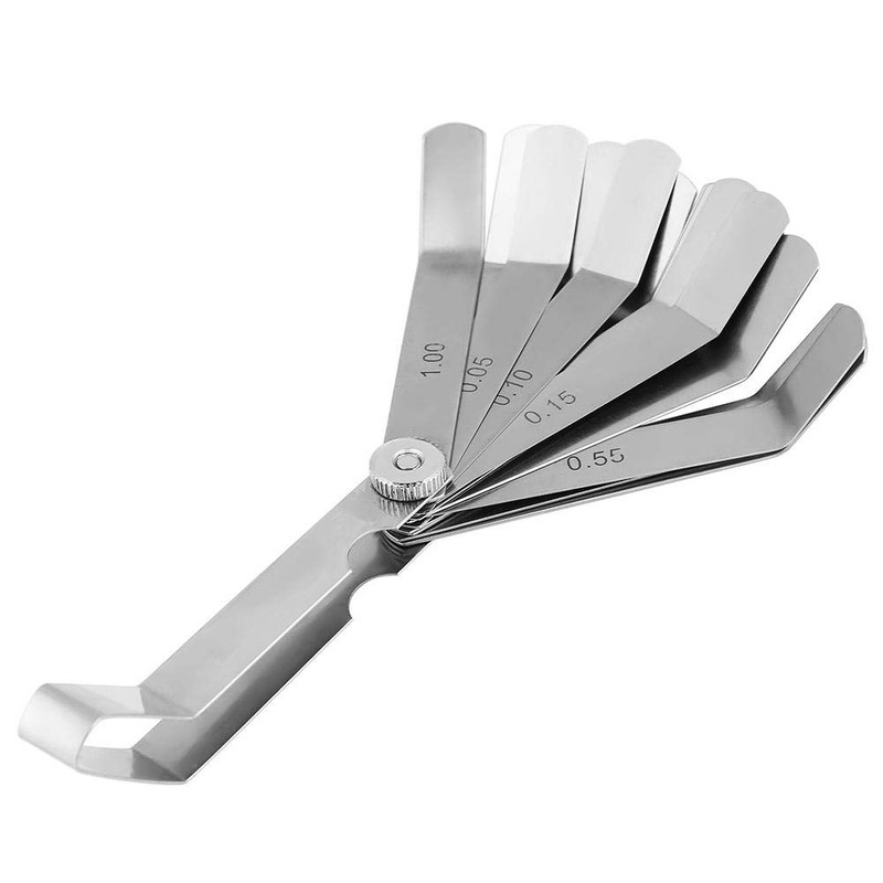 Offset Feeler Gauge Stainless Steel 16-Piece Blade Feeler Gauge 0.05-1.00