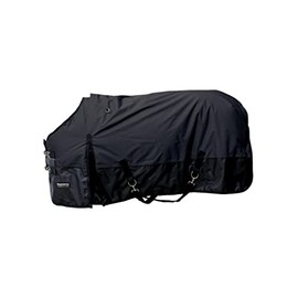 Equisential by Professional's Choice 240g Medium Weight Turnout Blanket | 600 Denier | Waterproof and Breathable | 78" Black