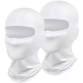 DiULi Balaclava Ski Face Mask, 2Pcs White Ski Mask UV Protector Scarf for Men/Women Lightweight Neck Warmer Cycling Multi-Purpose Balaclavas for Helmet Motorcycle Cycling Running Racing