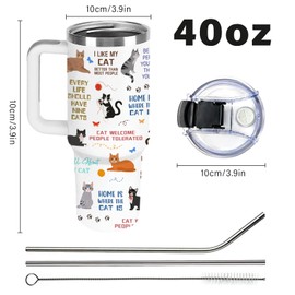 Cat Tumbler, Cat Gifts for Cat Lovers, Cat Lover Gifts, Cat Themed Gifts, Cat Lover Tumbler 40 Oz, Cat Lover Gift for Women, Gifts for Cat Lovers, Cat Tumblers for Cat Lovers