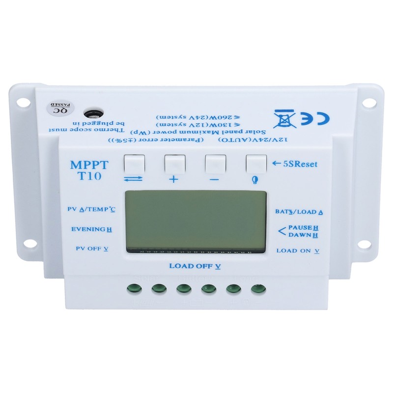 10A 12/24V MPPT PWM Solar Charge Controller with LCD Display