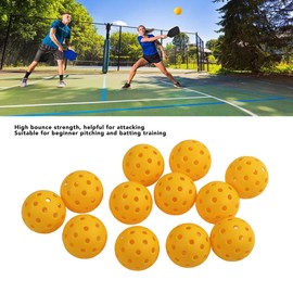 SIXRUN Pickleball Ball Set, 12pcs 74mm 40 Löcher Outdoor Pickleball Pe High Elasticity, Hoch Ausgewogen (#3)