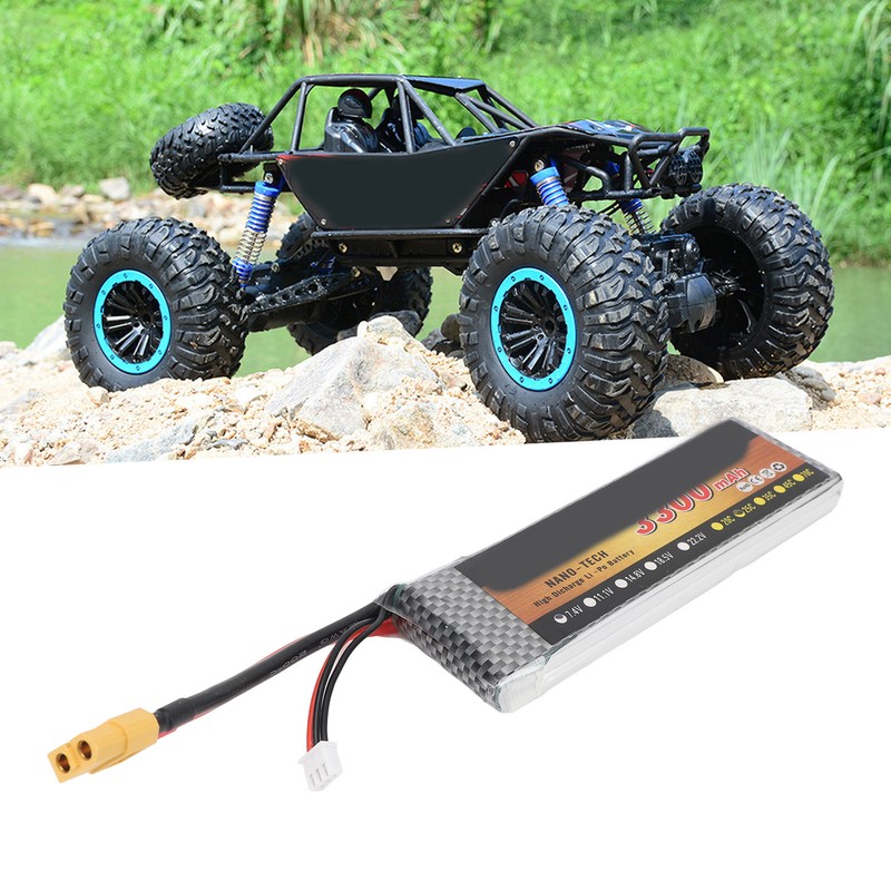7.4V 3300mAh 25C XT60 RC Lithium Battery for 1/8 1/10