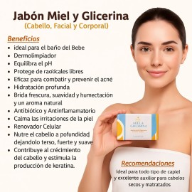 Jabón Artesanal De Miel Y Glicerina 6 Pz De 100g C/u