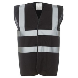 Yoko Unisex Premium Hi-Vis Waistcoat Vest / Jacket (S) (Black)