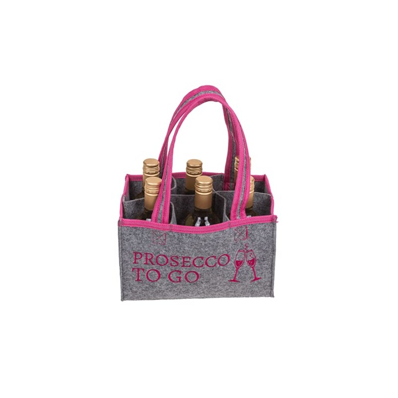 mucHome Prosecco To Go Women's Felt Handbag for 6 Bottles