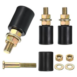 sourcing map 4Pcs 1.18" x 1.57" (WxH) Slide Gate Guide Rollers, Nylon Bearing Guide Roller, Sliding Gate Support Wheel Gate Rollers for Pulley, Electric Door, Black