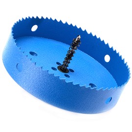 Hole Saw 115 mm, M42 HSS Hole Drill Set Bi-Metal with Hex Shank and Centring Metal Drill Bits Set for Metal, Iron, Aluminium, Wood, Drywall, Plastic, Fibreboard, Blue