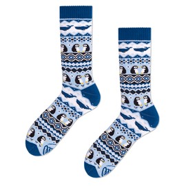 Many Mornings Unisex Ice Penguin Socks, blue