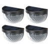 4Pcs Outdoor Waterproof Semicircle 6LED Solar Power Wall Lamp Black