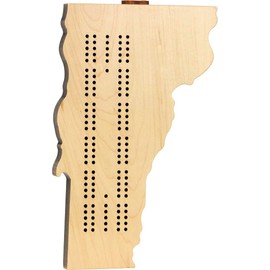 Vermont Shaped Cribbage Board - Made in USA