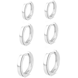 Silver Huggie Hoop Earrings for Women Mini Hoop Hypoallergenic Tiny Small Silver Hoop Huggie Earrings