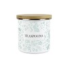 Purely Home Wild Rabbits Green Teaspoons Storage Canister - White