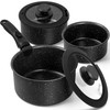 MICHELANGELO Sauce Pan Set, Nonstick 1Qt & 2 Qt &