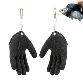 Fishing Gloves Predatory Fish Waterproof Fishing Gloves, Fish Catch Gloves, Anti Cut Fishing Gloves, with Magnetic Buckle and Hook, to Protect Against Bites and for Safe Handling of Pike, 1 Pair