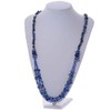 Avalaya Long Multistrand Glass and Semiprecious Stone Necklace In Blue/