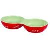 Kerbl Ceramic Bowl Cat, 2 X 200 ml, Assorted Colours