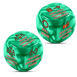 White Elephant Gifts Santa Swap Exchange Dices 2PCS - Christmas Stocking Stuffers for Women Men Adult Funny Party Game Dice, Christmas Party Trash Dice Game for Family Friends, Xmas Secret Santa Gifts