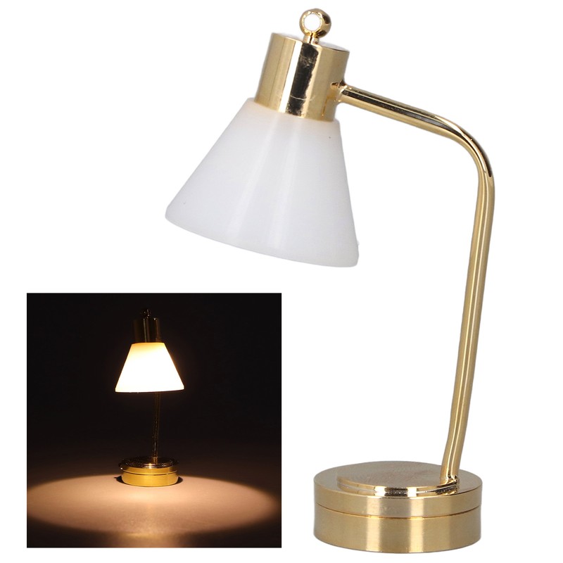 1:12 Scale Dollhouse Table Lamp LED Micro Metal Dollhouse Miniature