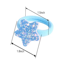 Baluue 14pcs Sequins Hair Bands Gradient Star Hair Ties for Women Gentle Rubber Bands Comfortable for Ponytails and Buns for Day Wear