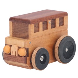 Bus Music Box Unique Wooden Car Bus Music Box Crafts Children's Gifts Toys Home Decoration Ornaments