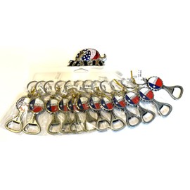 Texas Flag Design Bottle Opener Keychain 12 Pcs Value Pack with Armadillo Magnet 1 - Texas Souvenir Keychains (Bottle Cap Design Keychain 66467)