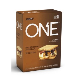 ONE 🔴 New ONE S’mores Marshmallow Chocolate 20G Protein Sugar Bars Box 8.48oz