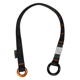 TFTICFH Friction Saver, 23kN Cambium Saver Retrievable Anchor, Climbing Rope Loop Belt Sling with Two 25kN Aluminum Rings for Arborist Tree Climbing Rappeling, 59 in,150cm, Black