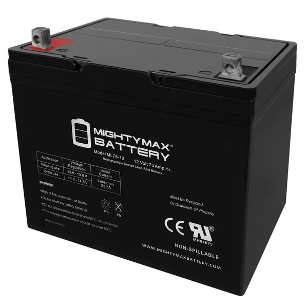 12V 75AH Battery Replacement for Permobil C300 Corpus 3G - Mighty Max Battery Brand Product