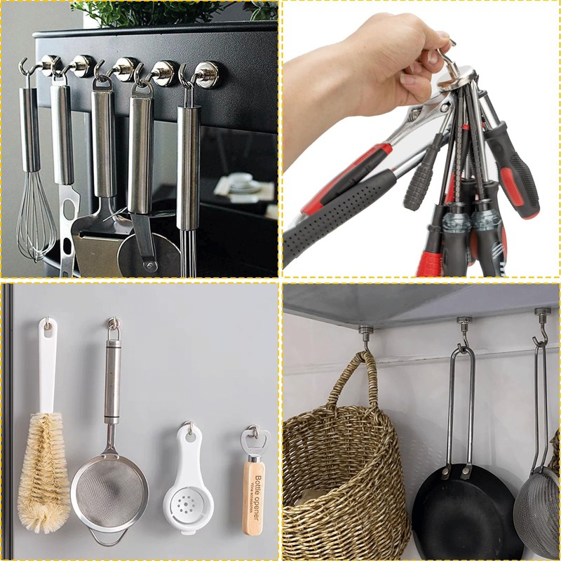 ZITUZY Pack of 8 Magnetic Hooks, 35 mm Magnets with