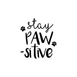 Vinyl Wall Art Decal - Stay Pawsitive - 12" x 10" - Cute Trendy Doggy Paw Fun Decor Home Apartment Bedroom Living Room - Cool Dog Lovers Work Office Business Indoor Outdoor Modern Inspirational Decal