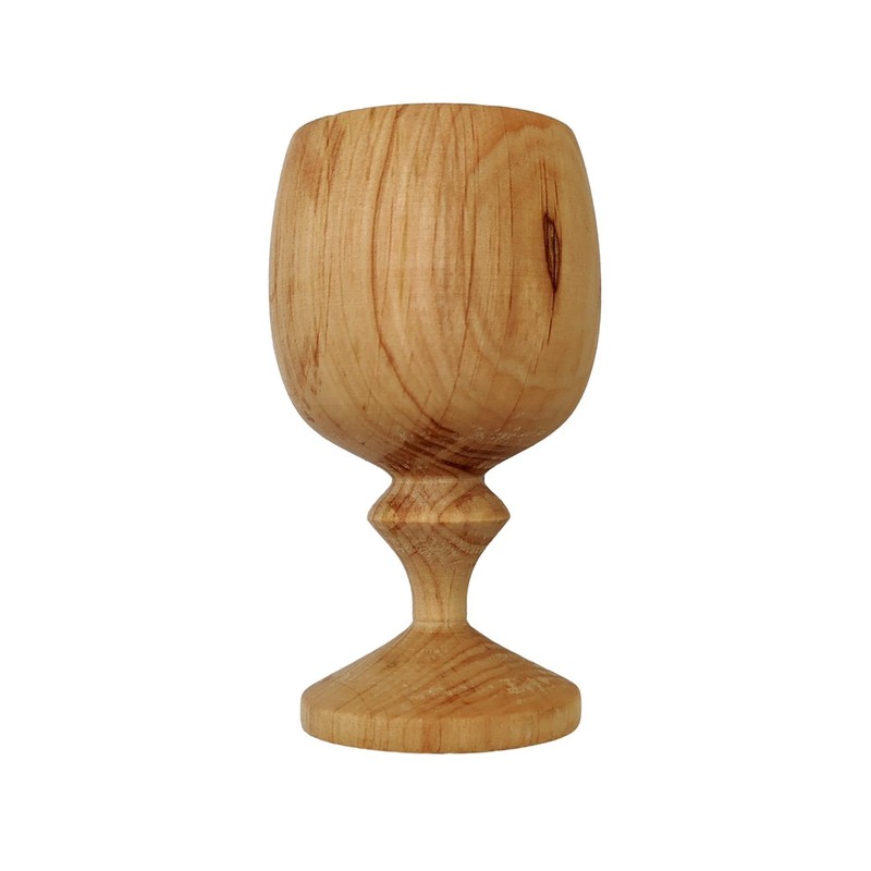 Wooden World - Large wooden goblet cup made of cherry