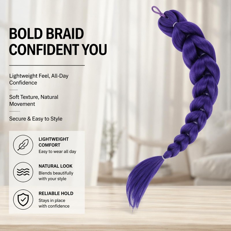 Purple Hair Extension Set - Purple Ponytail Extension - Mesh