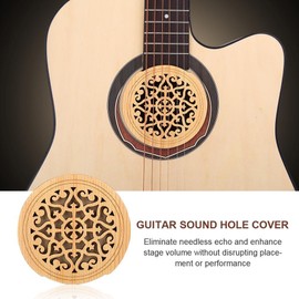Guitar Soundhole Cover, Wooden Soundhole Cover Protector for 41 Inch Acoustic Classical Guitar (#2)