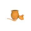 Creative Co-Op Small 3 Piece Yellow with Decorative Bees Stoneware
