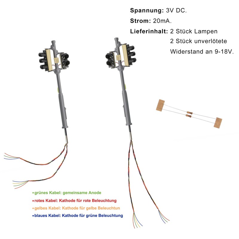 Evemodel 2 pieces track H0 1:87 model left traffic light