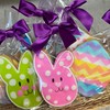 Easter Bunny and Egg Cookies- 6 Decorated Shortbread Bunnies and