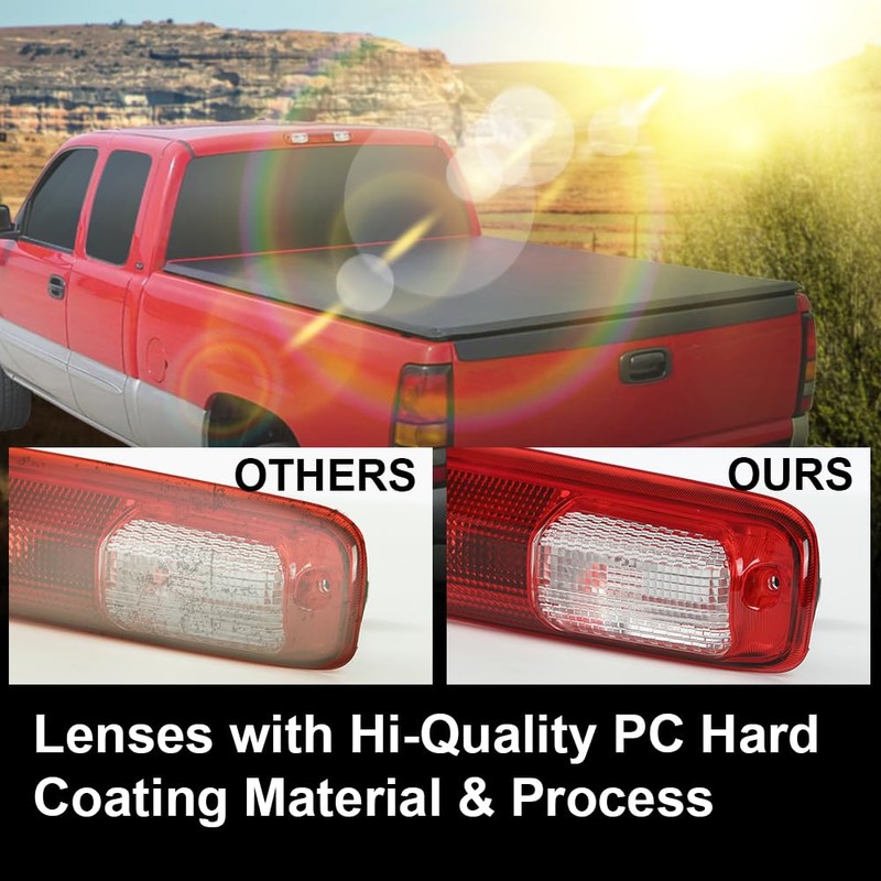 G-PLUS High Mount 3rd Brake Light w/Bulb Compatible with 1999-2006