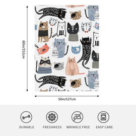 HGOD DESIGNS Cute Cats Blanket for Women, Lightweight Soft Fleece Flannel Throw Blanket Cats and Milk Bottle Sofa Couch Living Room 50x60 Inch