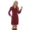 Alealiy Long Sleeve Casual Dress V Neck Dress for Women