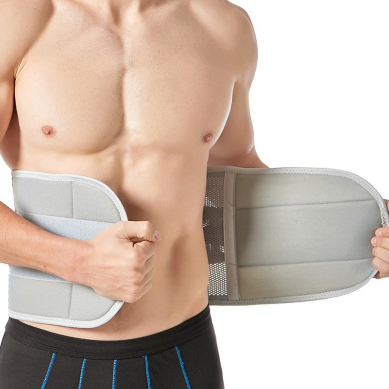 XL Back Brace Grey Breathable Removable Lumbar Support Back Brace