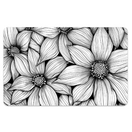Peacoblue Bank Card Sticker Black and White Flowers Credit Debit Card Custom Skin Cover Protector, 4 Styles Waterproof Scratch-Proof and Attractive Decal for Most Popular EBT Transportation Key Card