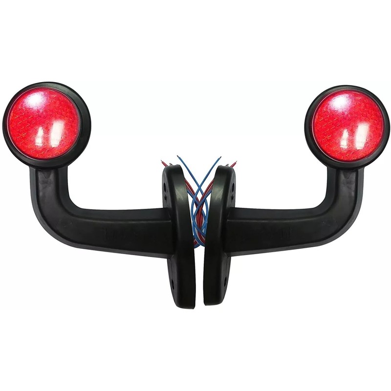 2X LEDSide Marker Lights Elbow Rubber Outline Rear Trailer Truck