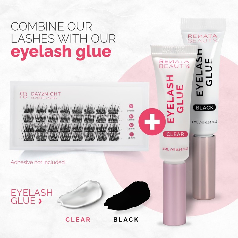 Renata Beauty Day2Night Cluster Eyelashes, Variety in Lengths (10 mm
