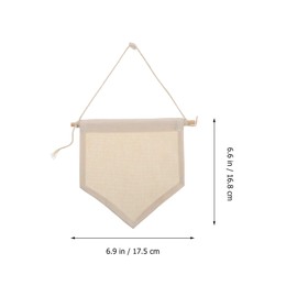 NUOBESTY 4pcs Rustic Wall Display Banner Flag with Wooden Stick Blank Canvas Banner Wall Hanging Enamel Pin Display Banner for DIY Craft Enamel Lapel Badge Collection 17. 5X16. 8CM