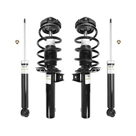 Front and Rear Suspension Strut and Shock Absorber Assembly Kit - Compatible with 2006-2010, 2012-2019 Volkswagen Passat (55mm Lower Strut Housing, Excludes Sport Suspension)