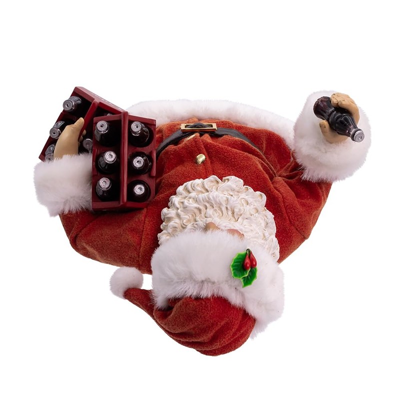 Kurt Adler 10.5-inch Coca-Cola Santa Holding Two Six Packs Table